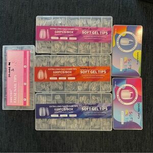 Soft Gel Nail Tips Set - Assorted Colors